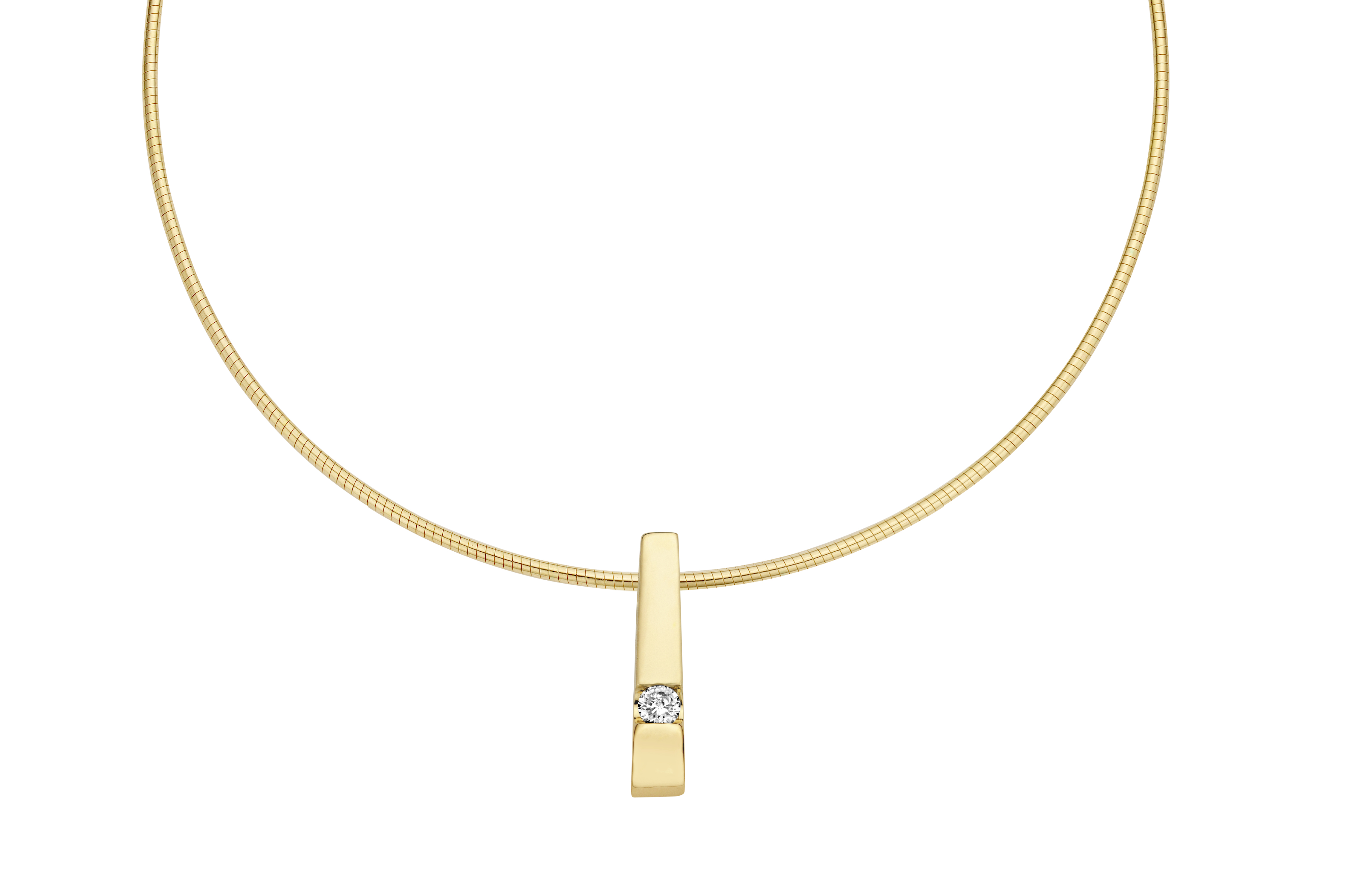 Briljant gouden hanger Stretto met 0.12ct. diamant (G/VSi) exclusief collier
